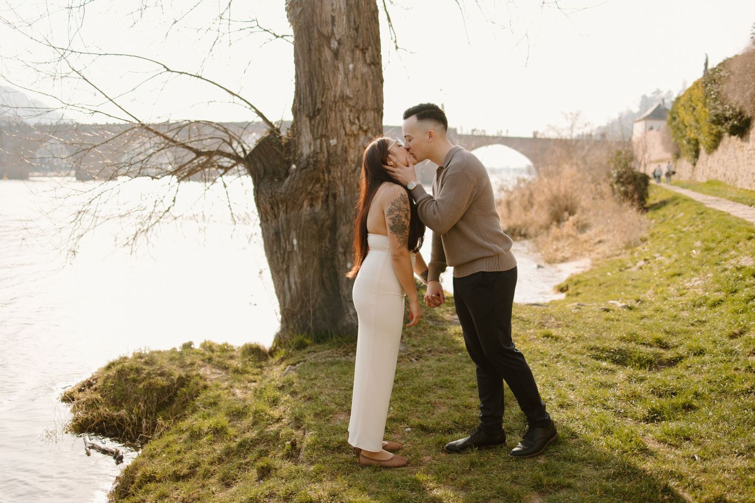 Heidelberg Proposal Photography, Couple in front of Heidelberg Castle during Proposal, Engagement at Nectar River,  Spring Proposal