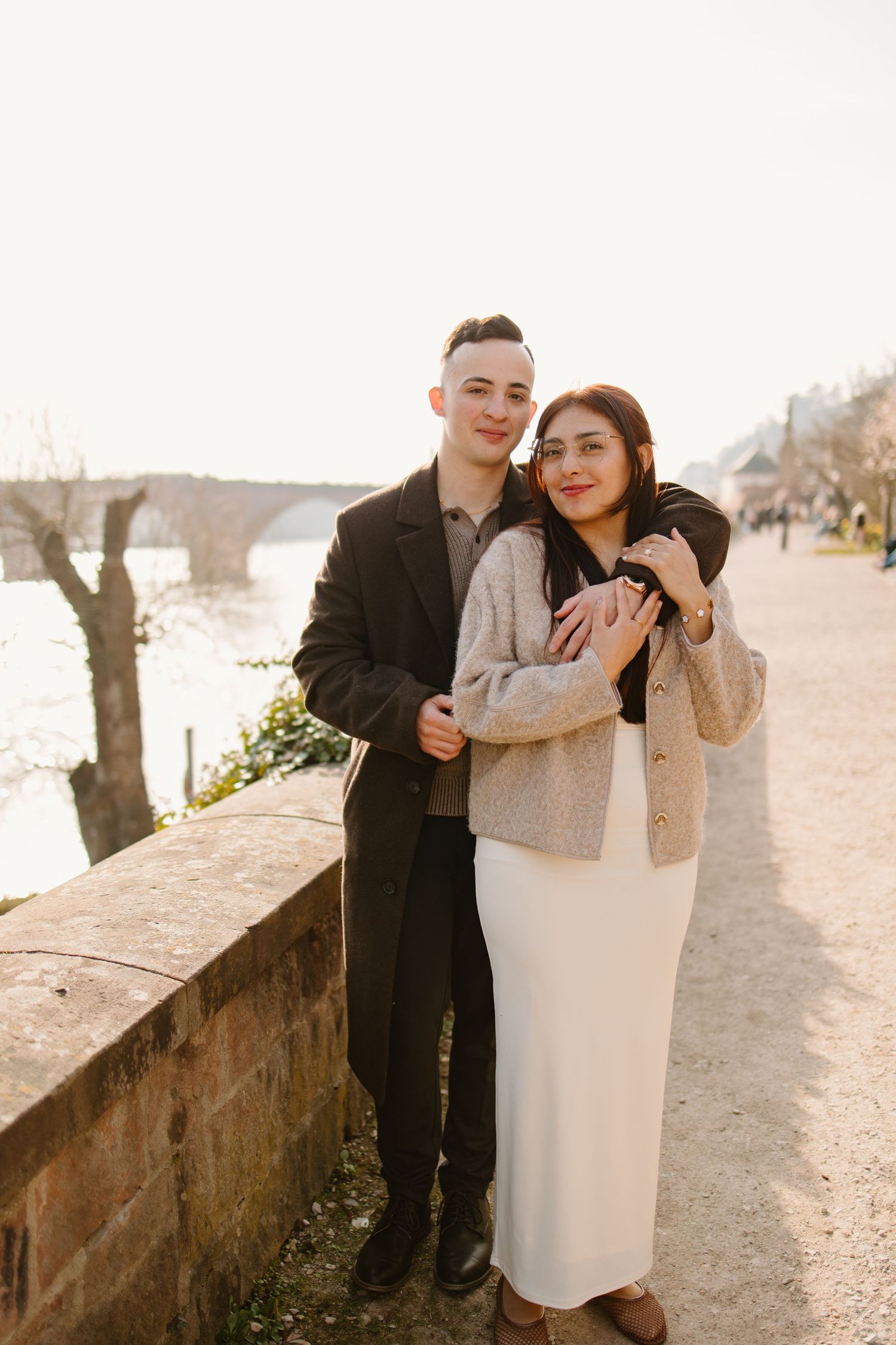 Heidelberg Proposal Photography, Couple in front of Heidelberg Castle during Proposal, Engagement at Nectar River,  Spring Proposal