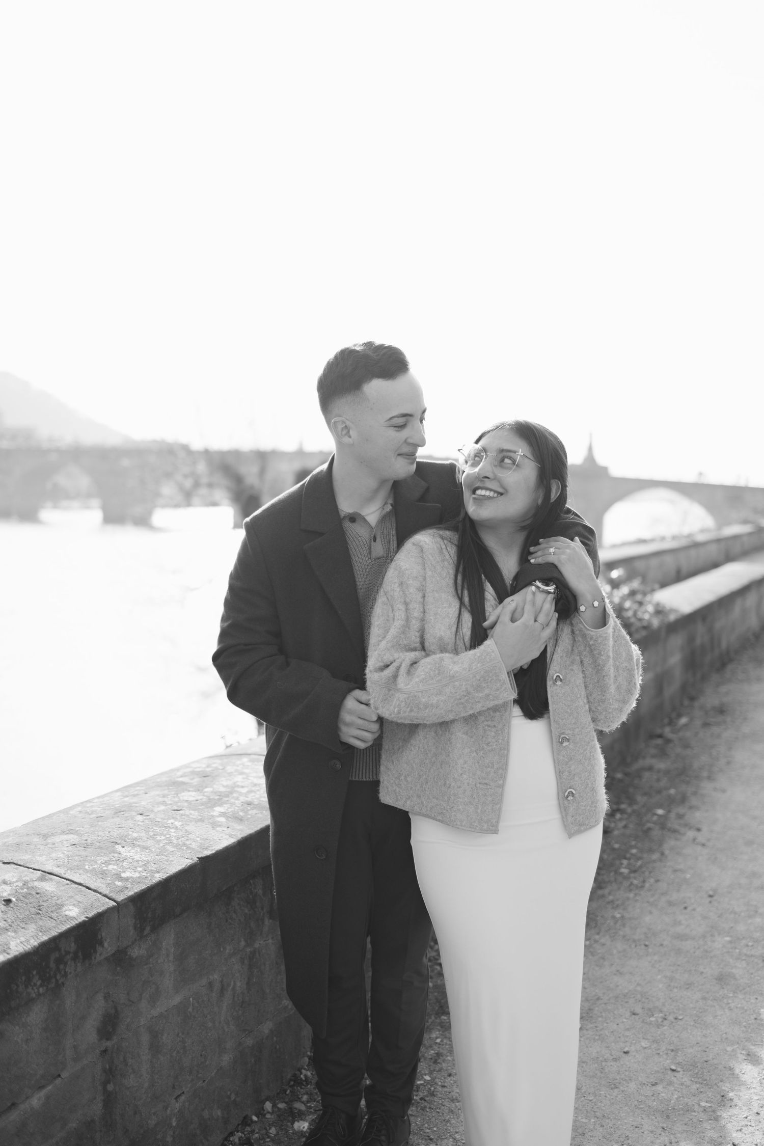 Heidelberg Proposal Photography, Couple in front of Heidelberg Castle during Proposal, Engagement at Nectar River,  Spring Proposal