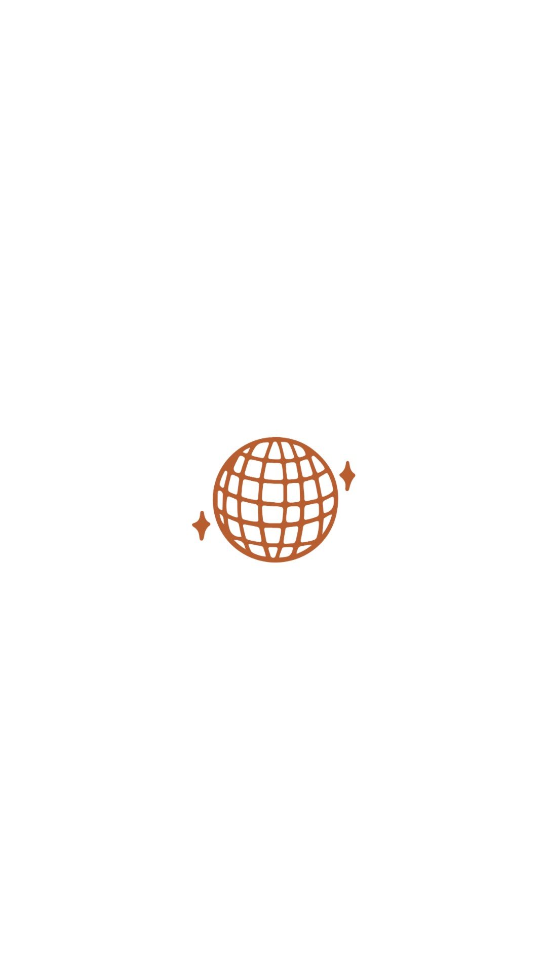 Three orange wireframe globe icons with sparkle effects arranged horizontally showing different angles.