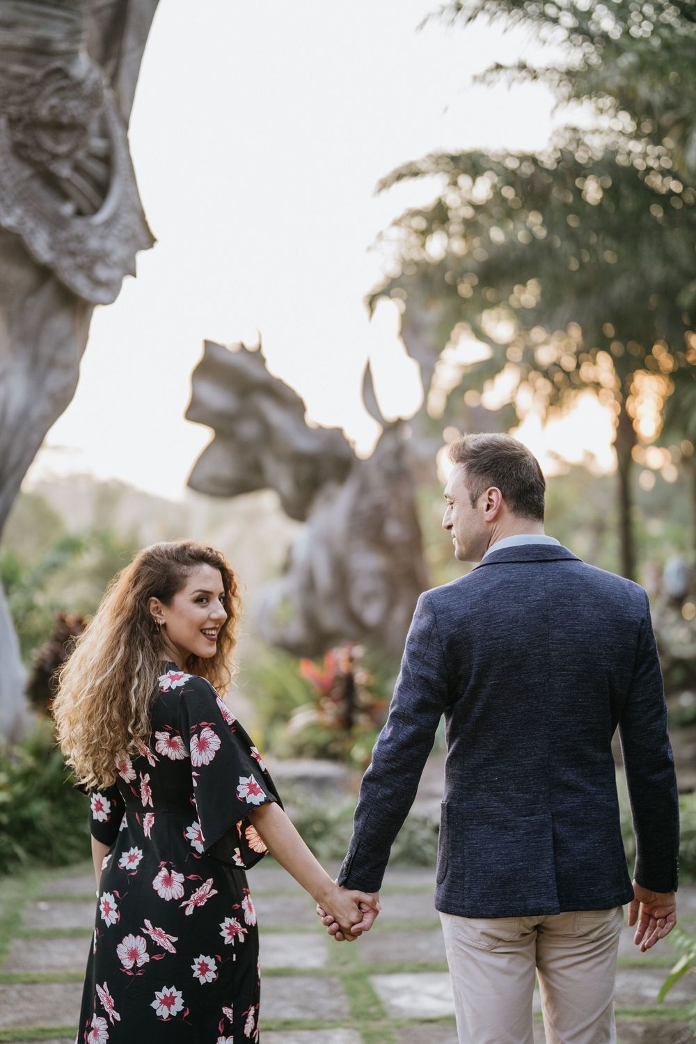Romantic couple photoshoot in Bali at Taman Dedari Ubud