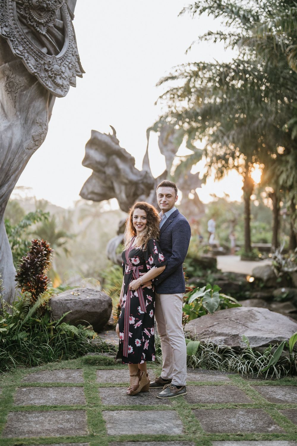 Romantic couple photoshoot in Bali at Taman Dedari Ubud