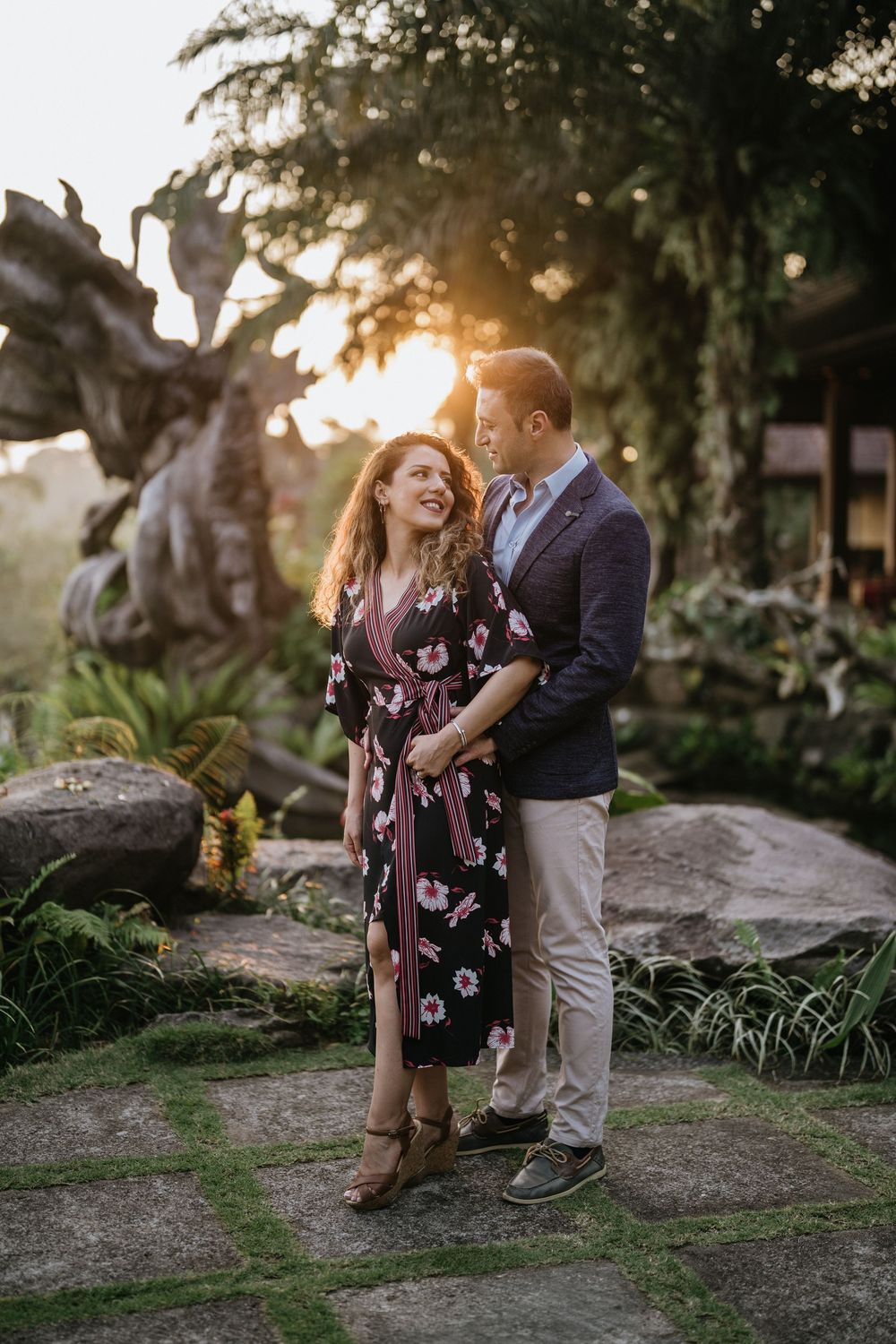 Romantic couple photoshoot in Bali at Taman Dedari Ubud