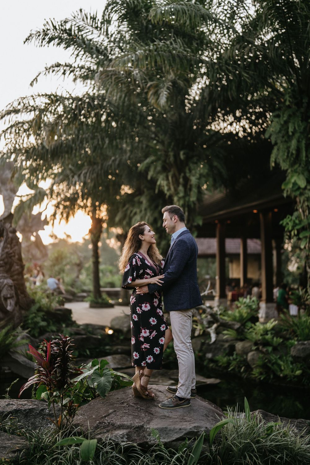 Romantic couple photoshoot in Bali at Taman Dedari Ubud