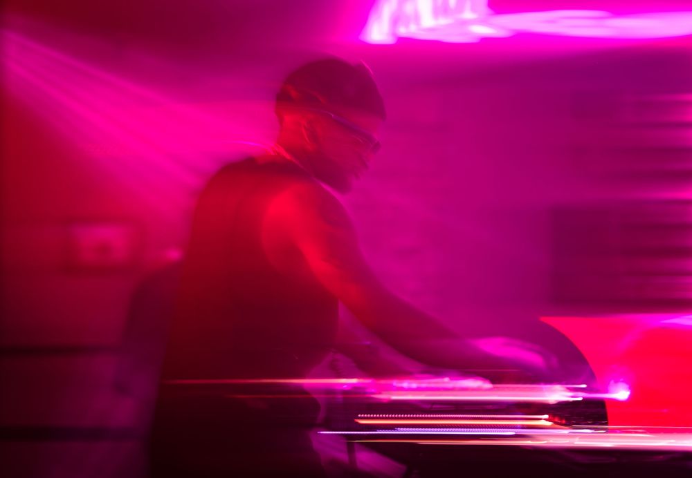 Dom Brown, a local Chicago DJ, performs at Eclipse, an event hosted by Dusty Carpenter at Epiphany Center