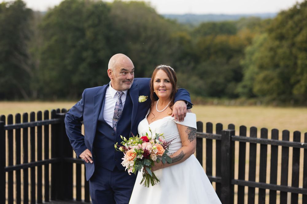 Best man and bride laughing Blackstock country estate
