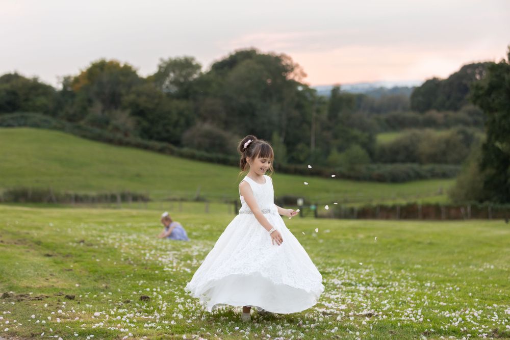Flower girl twirling Blackstock country estate