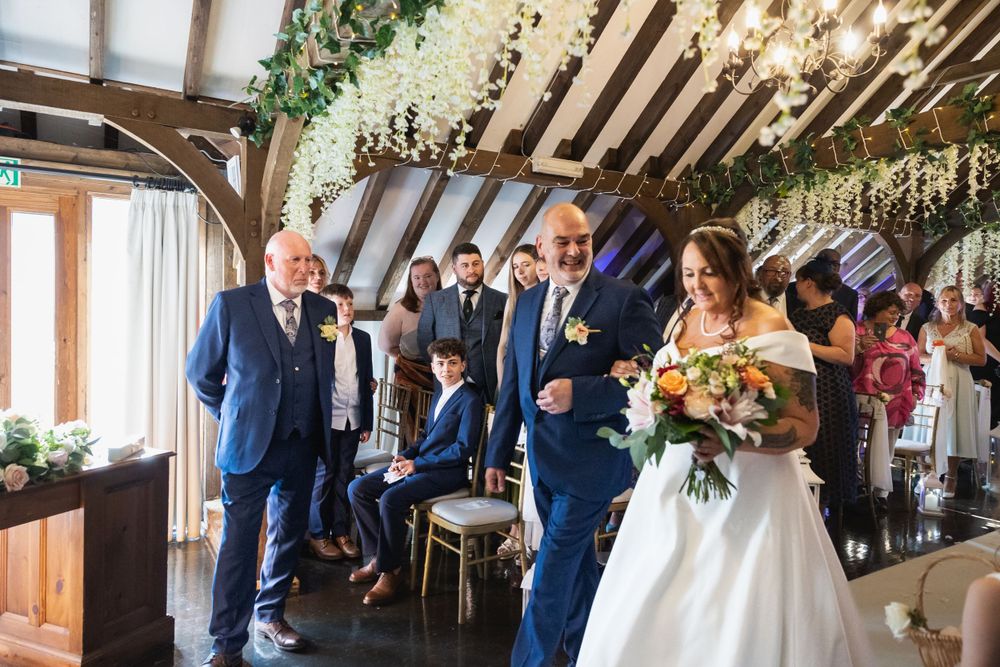 Arrival of the bride for wedding ceremony at Blackstock country estate