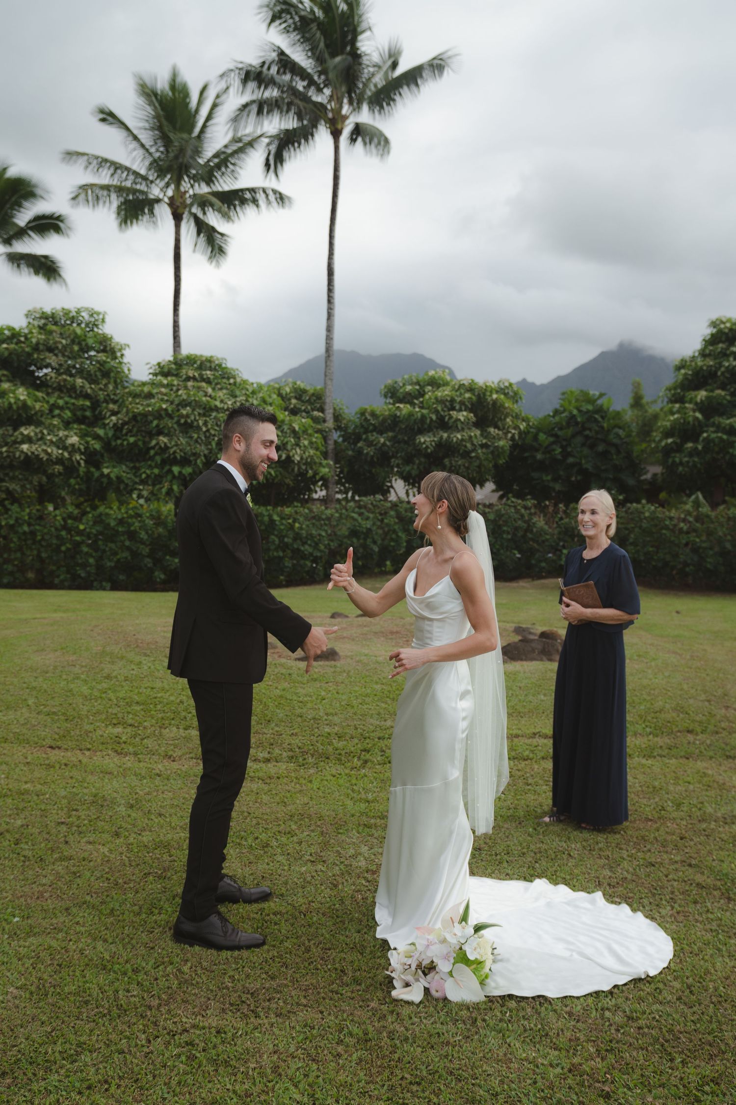 Bride and Groom getting married 1 Hotel Hanalei Bay