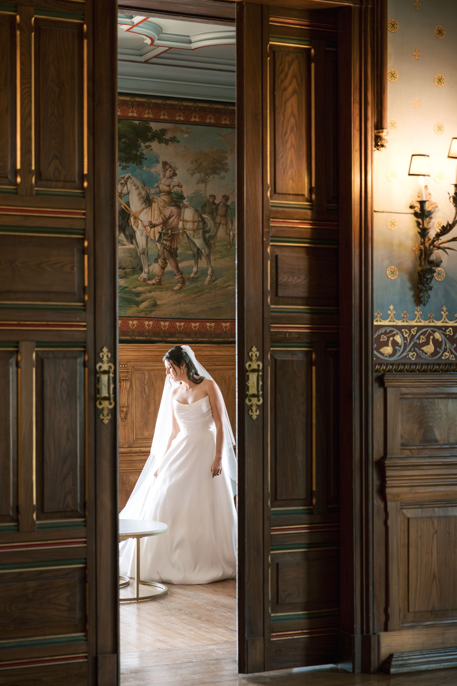 Bride portraits at Forte da Cruz with ocean views in Cascais Portugal before wedding ceremony