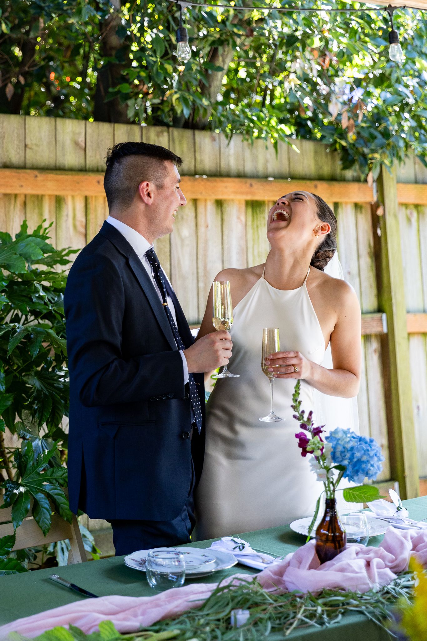 Bride and Groom In and Oregon vineyard.