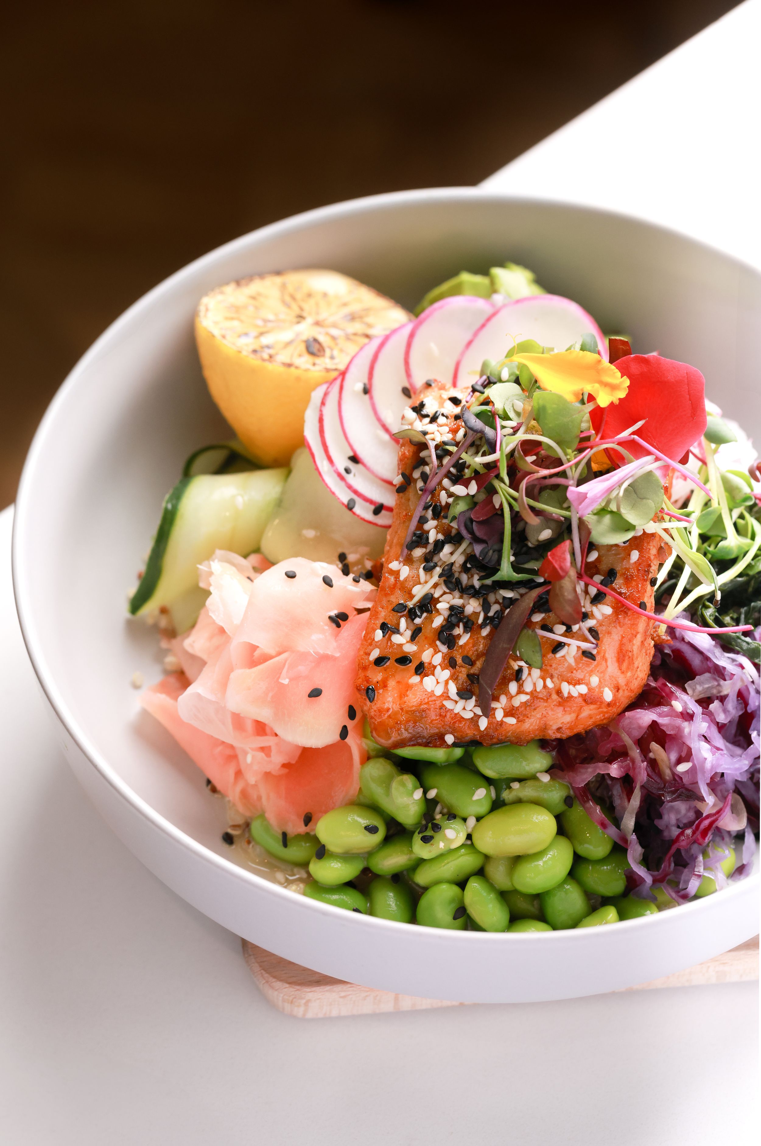 Harvest, Park City. Salmon Wellness Bowl.