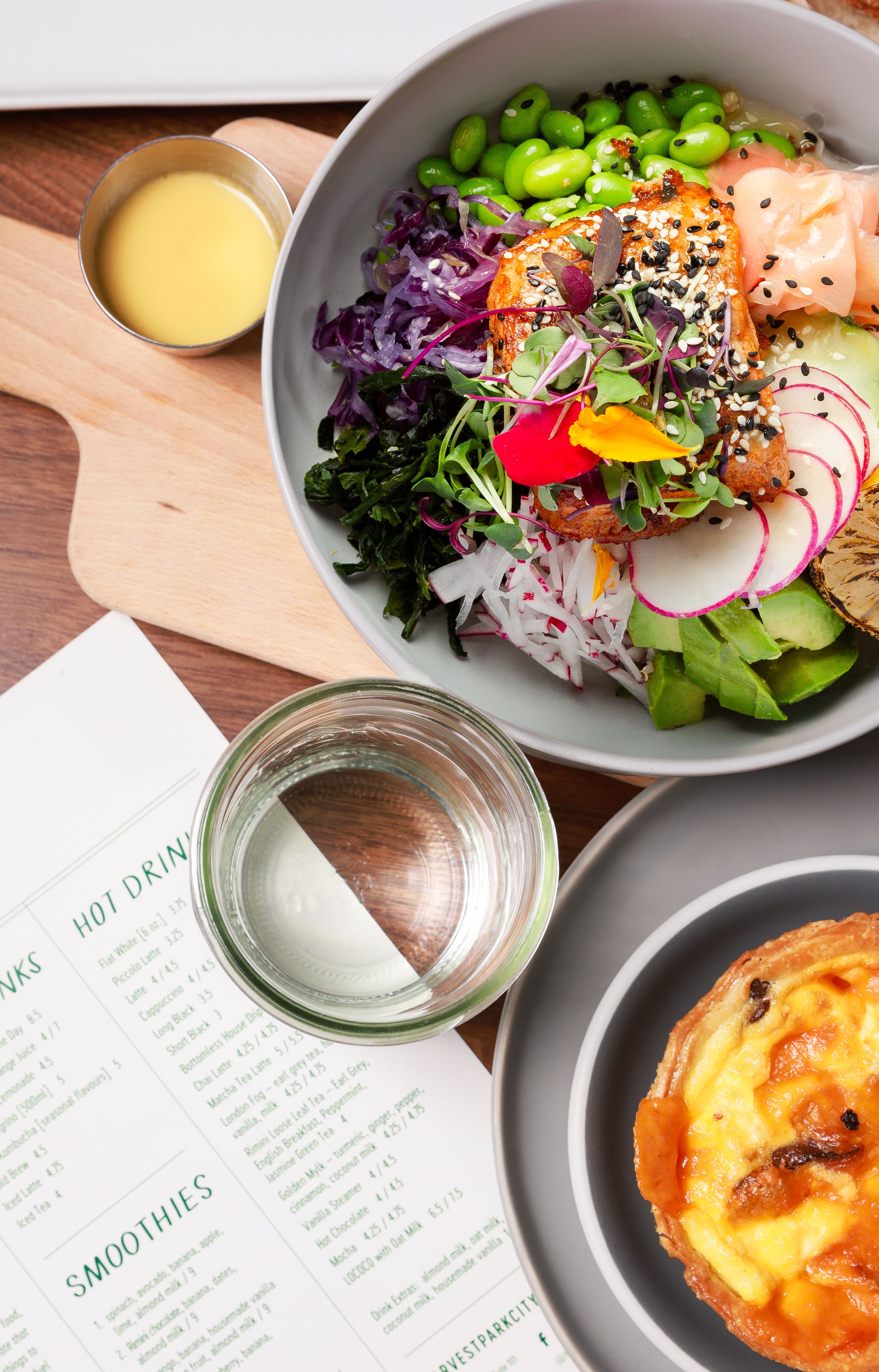 Harvest, Park City. Salmon Wellness Bowl.
