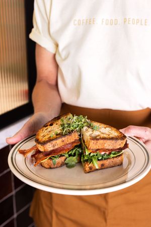 Harvest, Midway. BLTA sandwich.