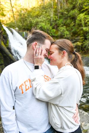 Smoky Mountain Engagement Photos, Abrams Falls Photoshoot, Cade's Cove Engagement Session, Courtney Renee Images, Courtney Haskins,Waterfall