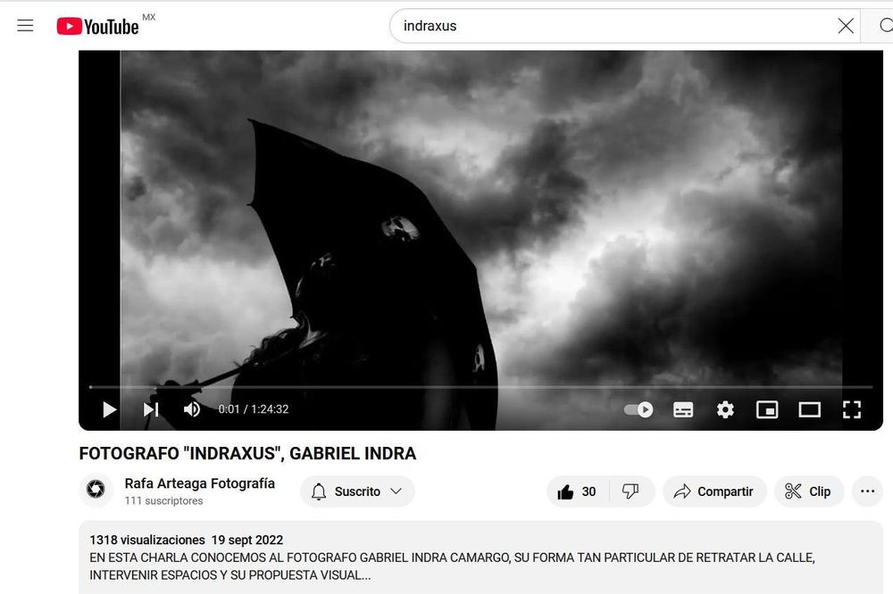 Plática de indraxus en canal de youtube fotógrafos en la mira