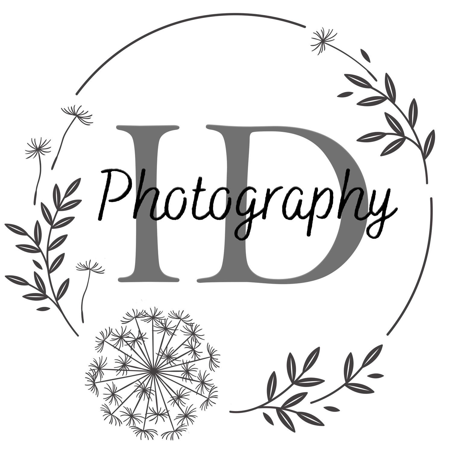 Dandelion logo designs for photography branding with floral elements.
