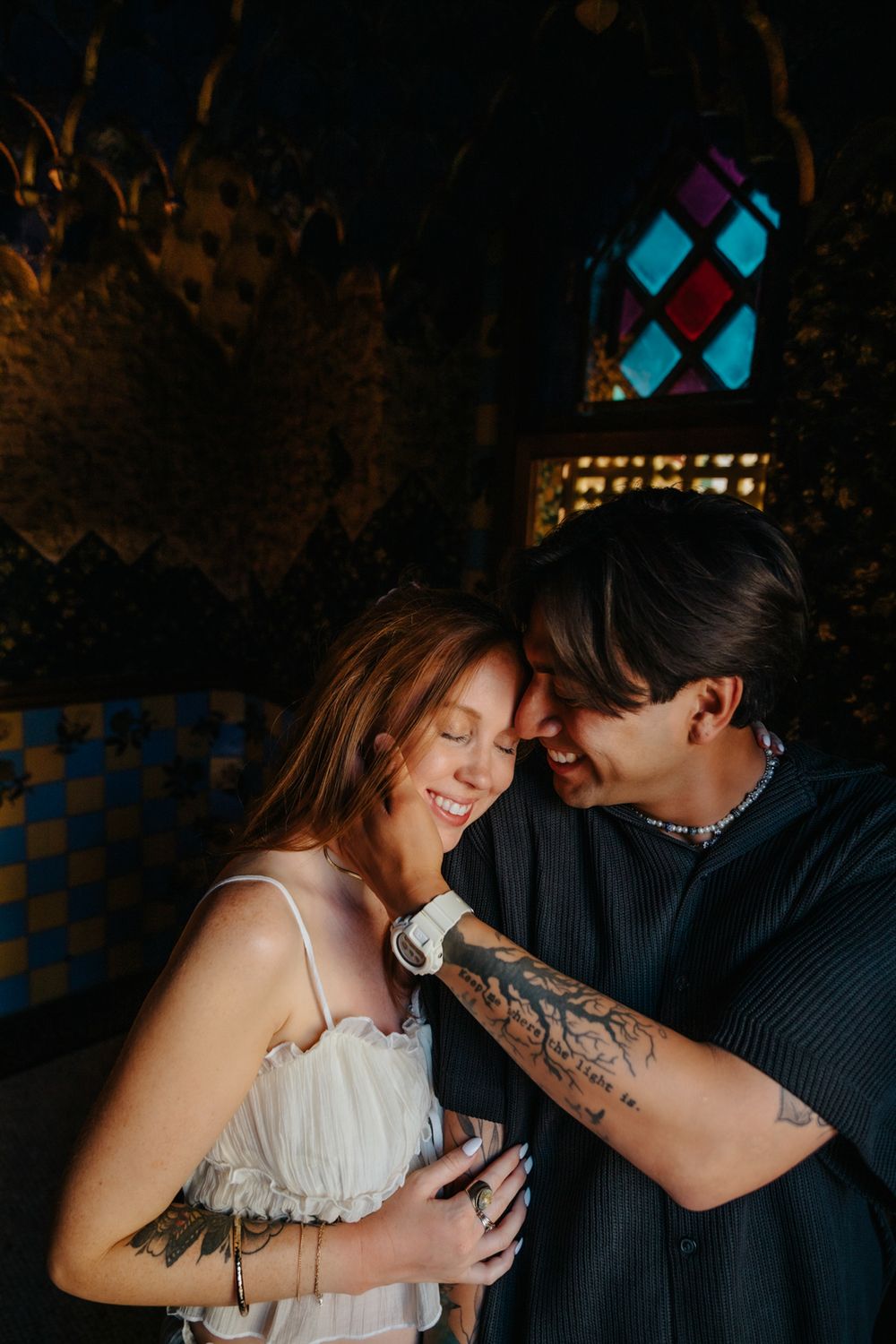 Baby boy announcement captured with love in Casa Vicens.