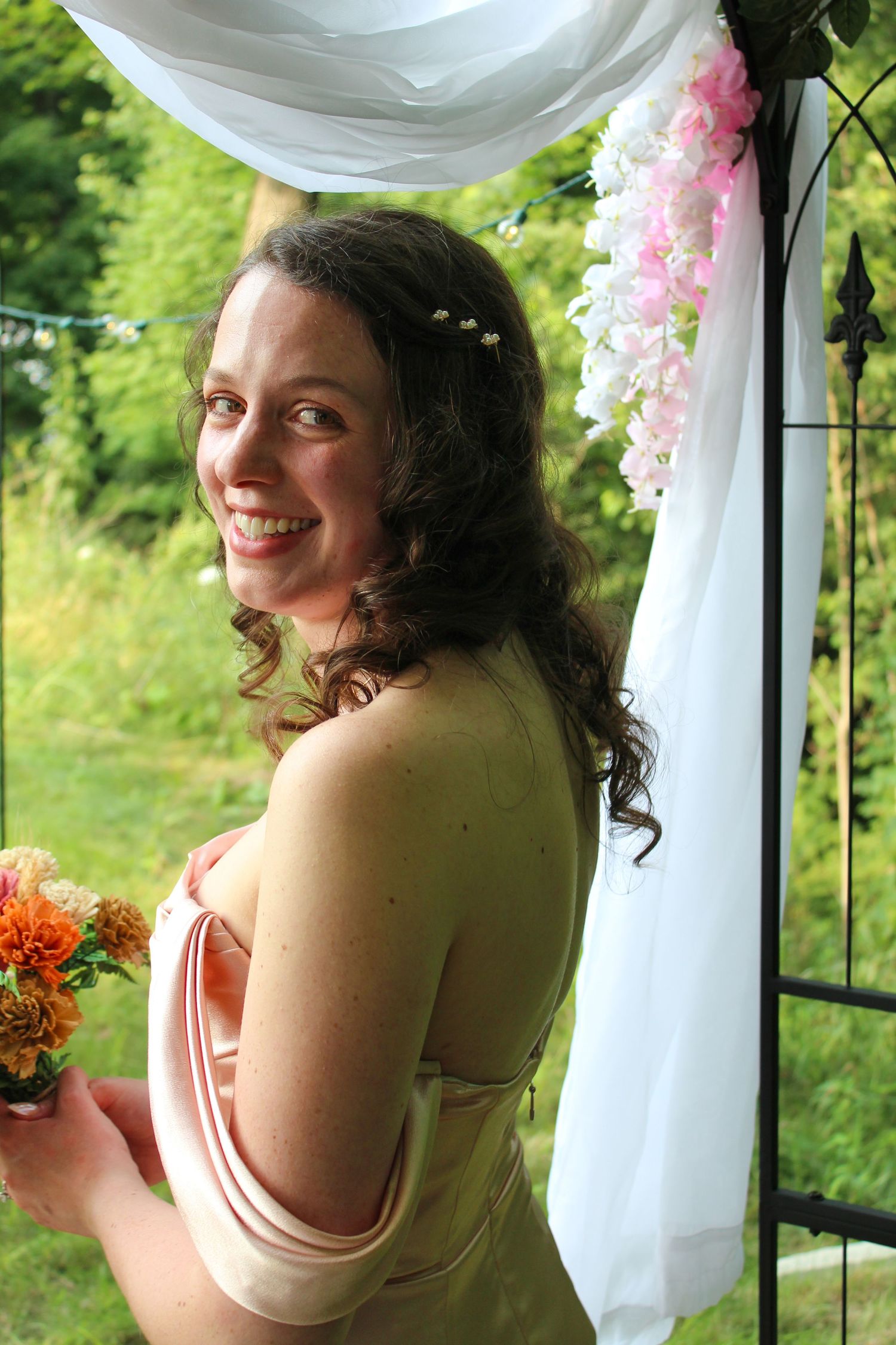 Portrait of bride during wedding photo session.
