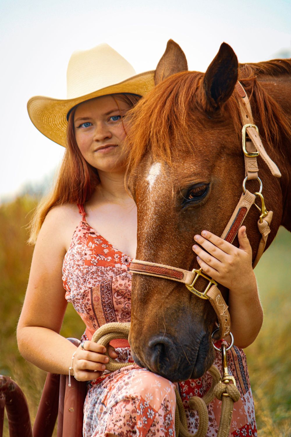 Outdoor senior session with western vibes, and her horse.