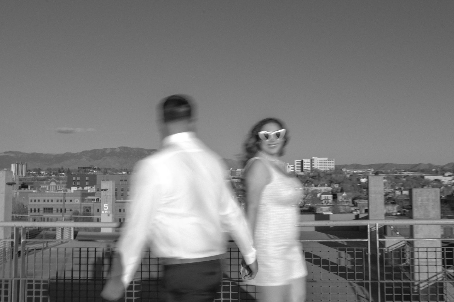 Albuquerque engagement photographer, engagement photos in albuquerque, rooftop engagement session, romantic and fun engagement session