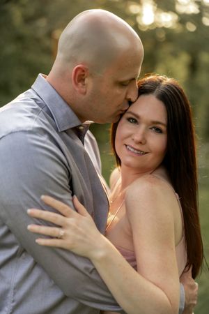An intimate portrait series of a couple during their sunset engagement photoshoot.