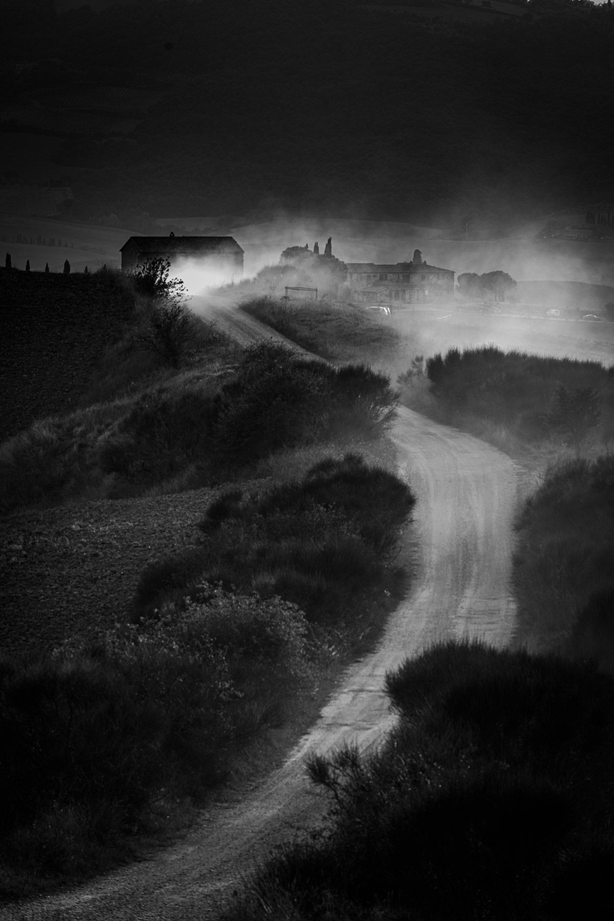 fotografie michal schneider foto photo photography italy italie toskansko toskánsko tuscany black and white light světlo západ cesta cena