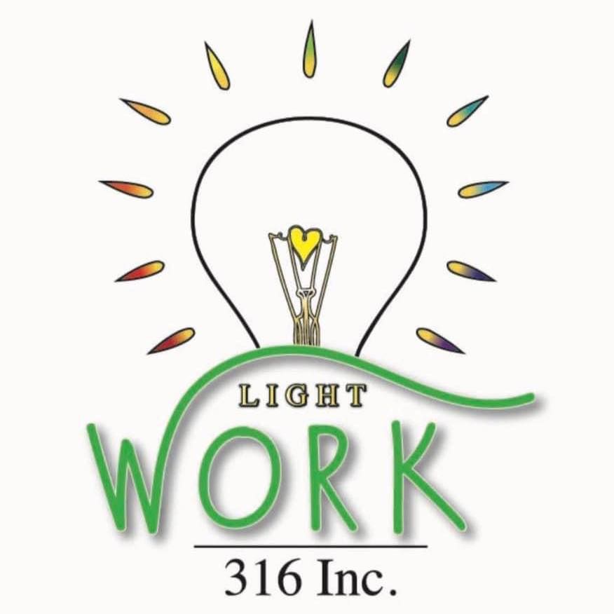 Stylized light bulb logo designs in green and yellow showing text variations for a company brand identity.