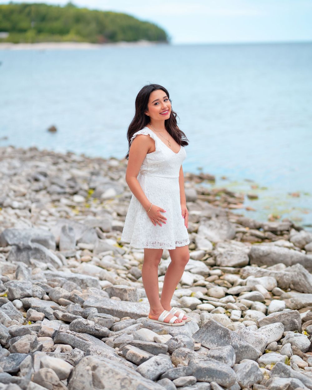 Senior photos at Washington Island by Green Bay Photographer.