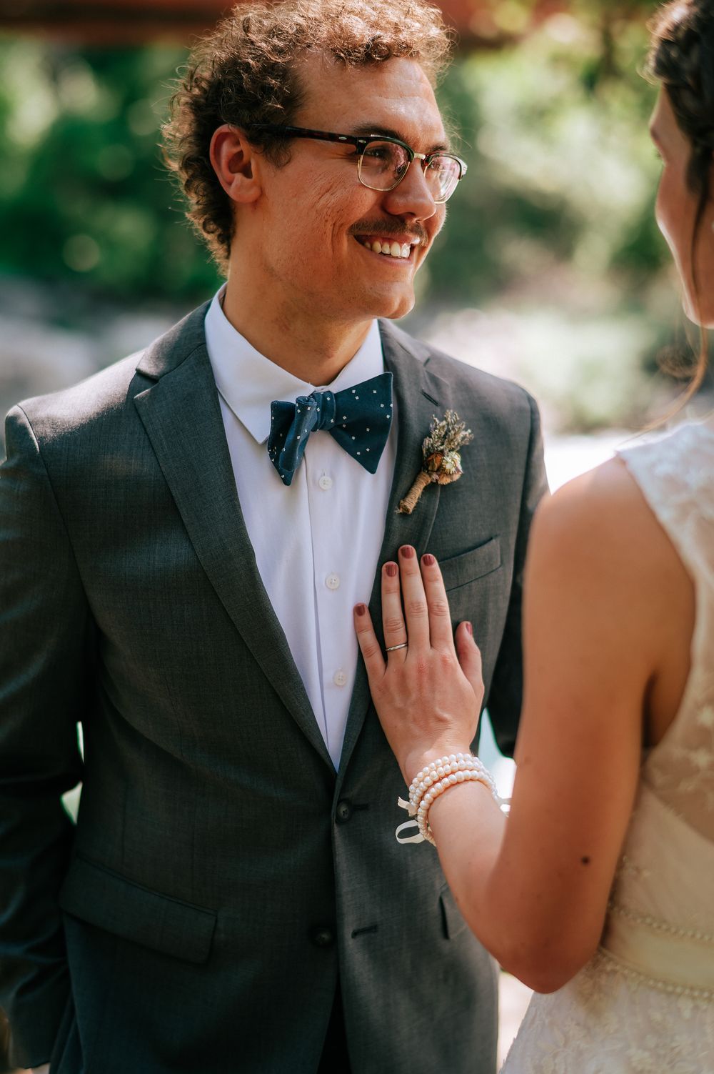 Bride and Groom portraits next to Tumwater Pipeline bridge