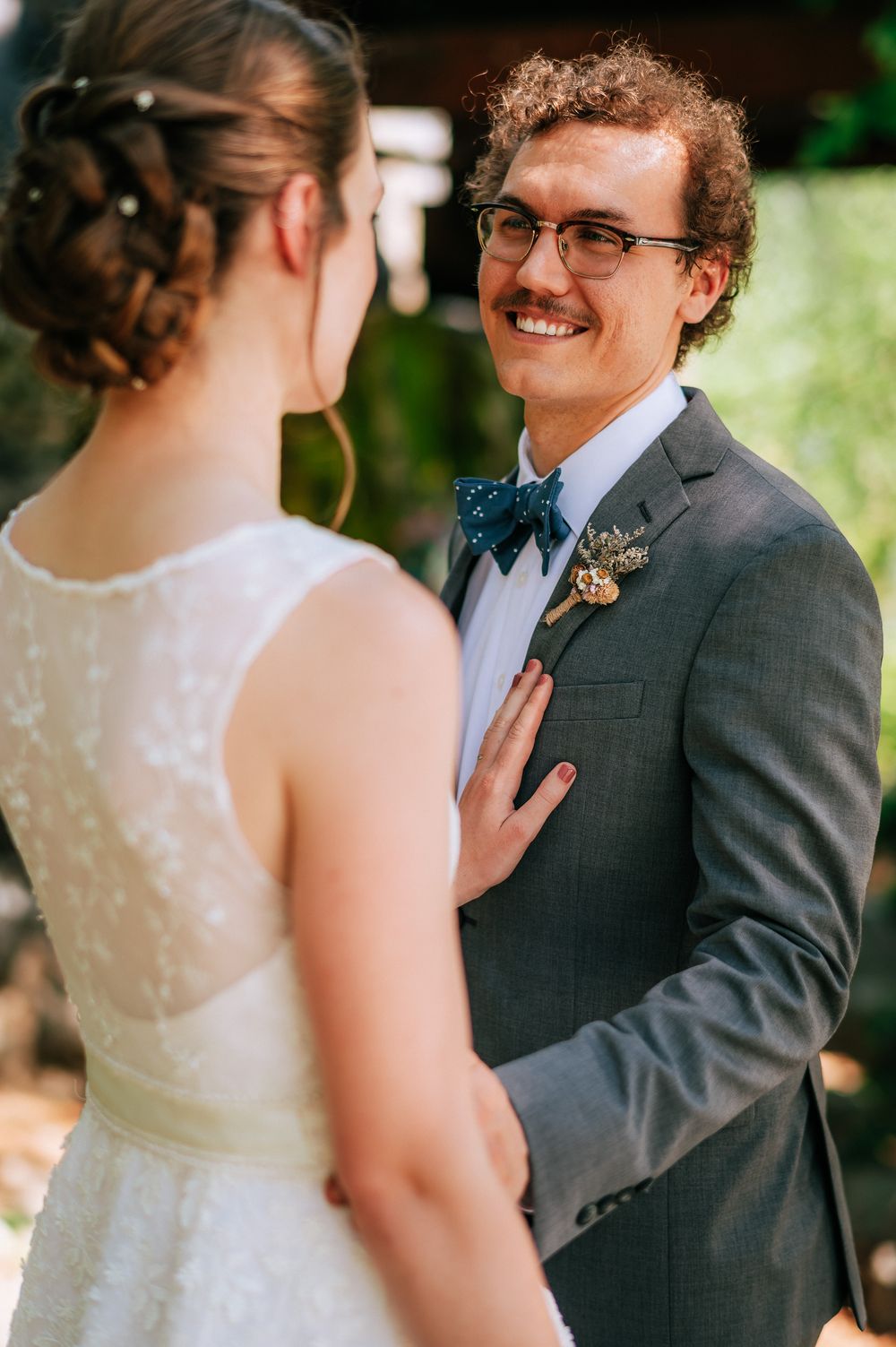 Bride and Groom portraits next to Tumwater Pipeline bridge