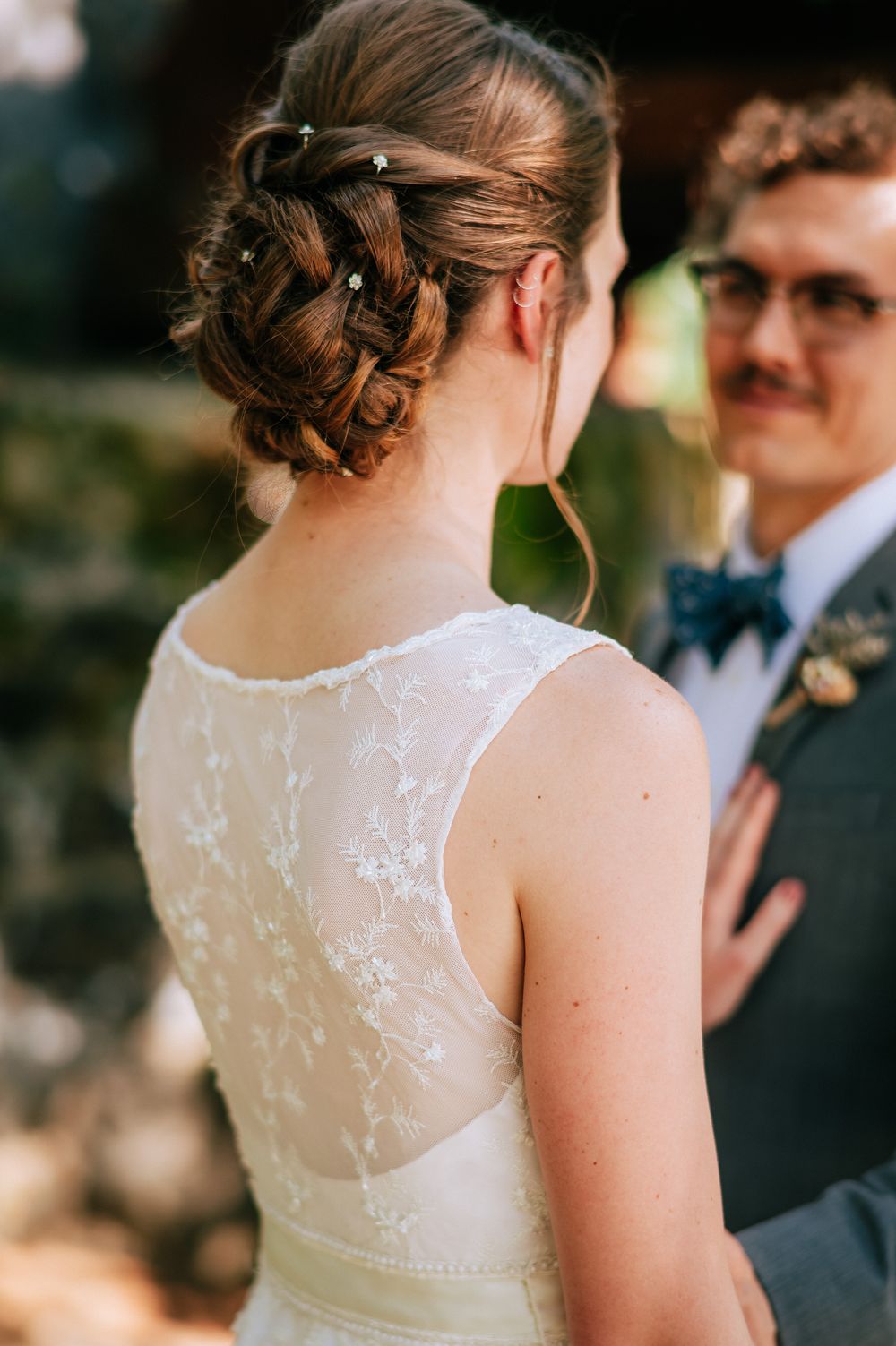 Bride and Groom portraits next to Tumwater Pipeline bridge