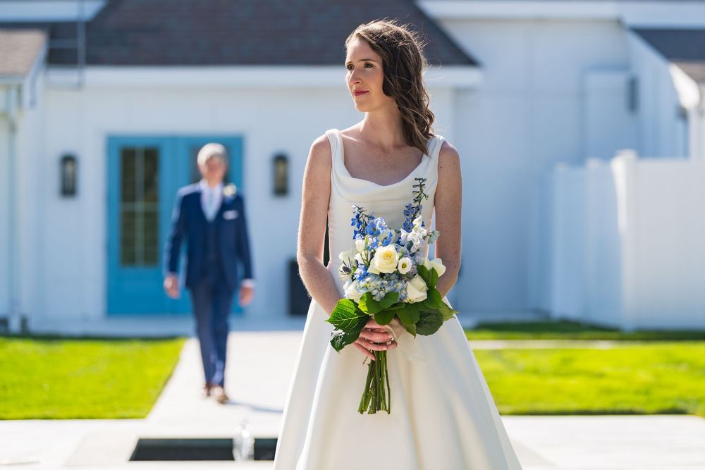 Ocean front summer wedding Belle Mer in Newport Rhode Island 
Authentic candid photographer
First look moment