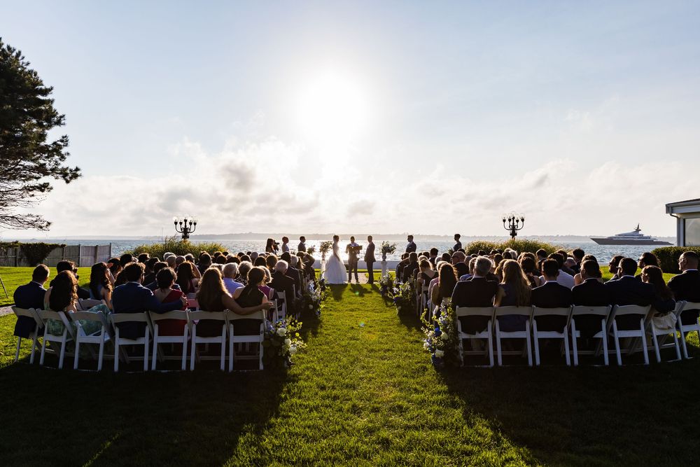 South County photographer at Belle Mer summer wedding Newport Rhode Island 
Authentic candid photographer ceremony photos