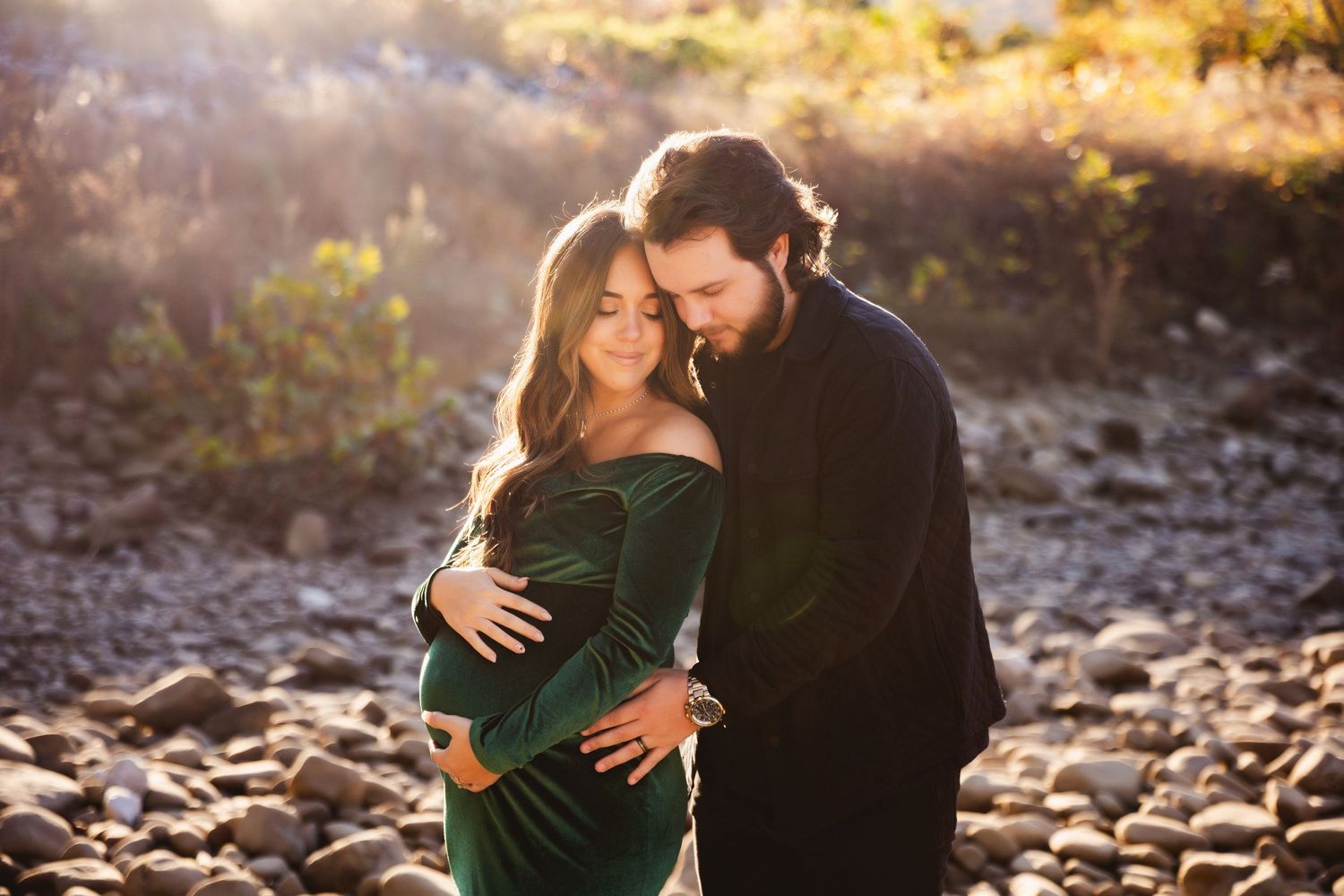 Maternity photo in Soddy Daisy, TN, captured by Urso Photography, celebrating the journey to motherhood in a beautiful natural setting.