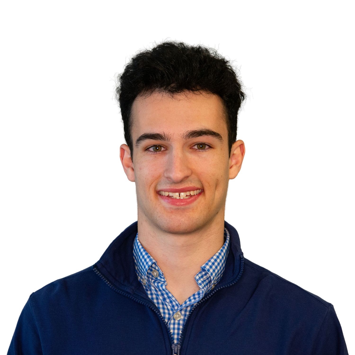 Professional headshot portrait of a man wearing a blue checkered button-down shirt photographed in Boston by Leah Ramuglia Photography.