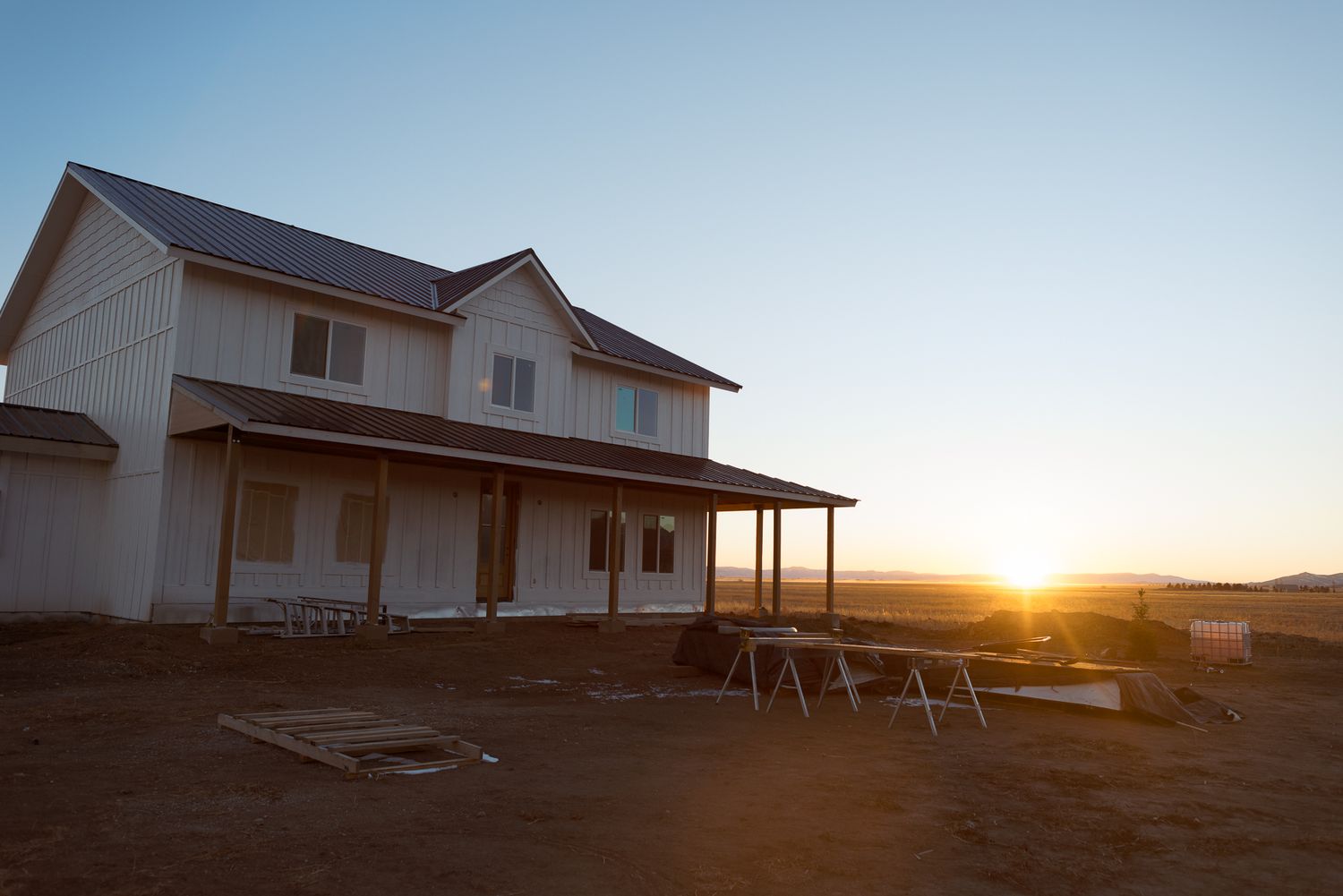 home with sunset in the background fairfield idaho