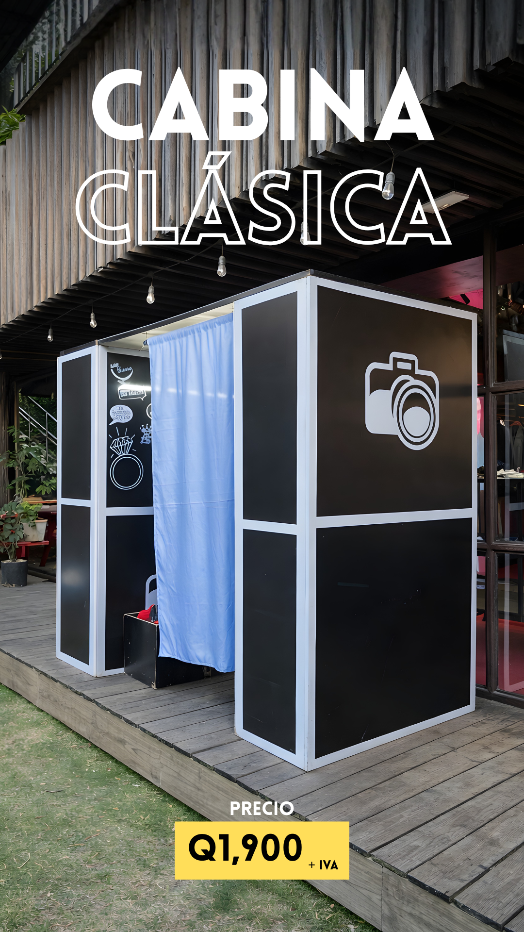 Cabina clásica de fotos en Guatemala para eventos y celebraciones