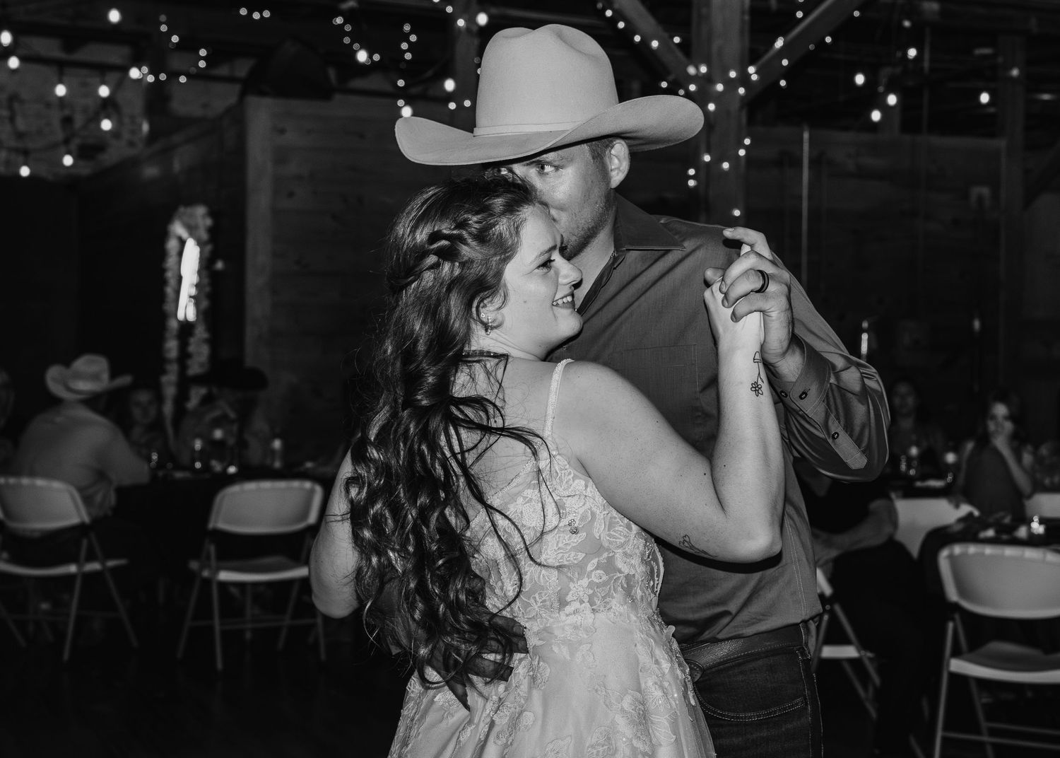 married couple at their wedding reception at 201 mesquite event center abilene texas