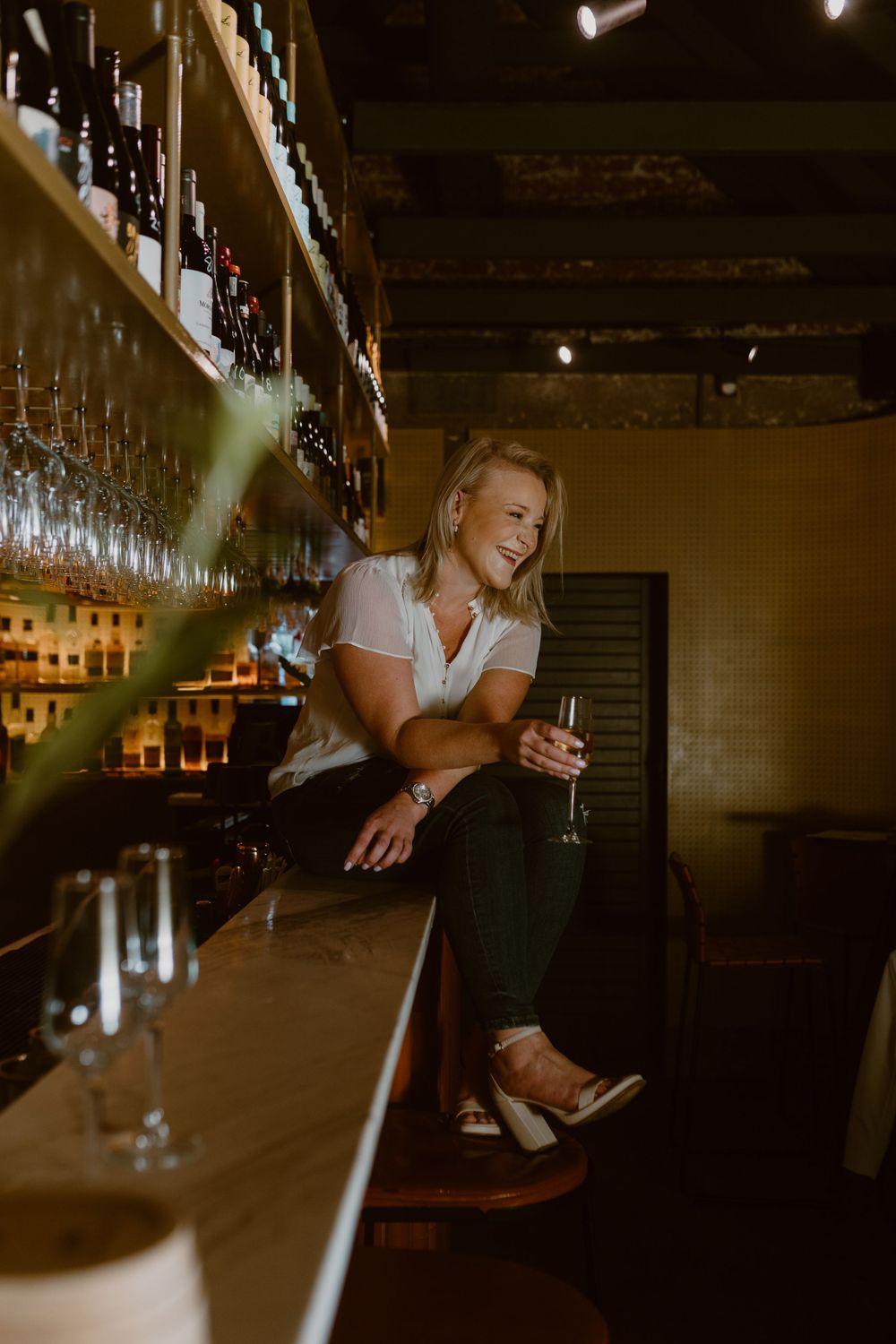 lady on bar counter