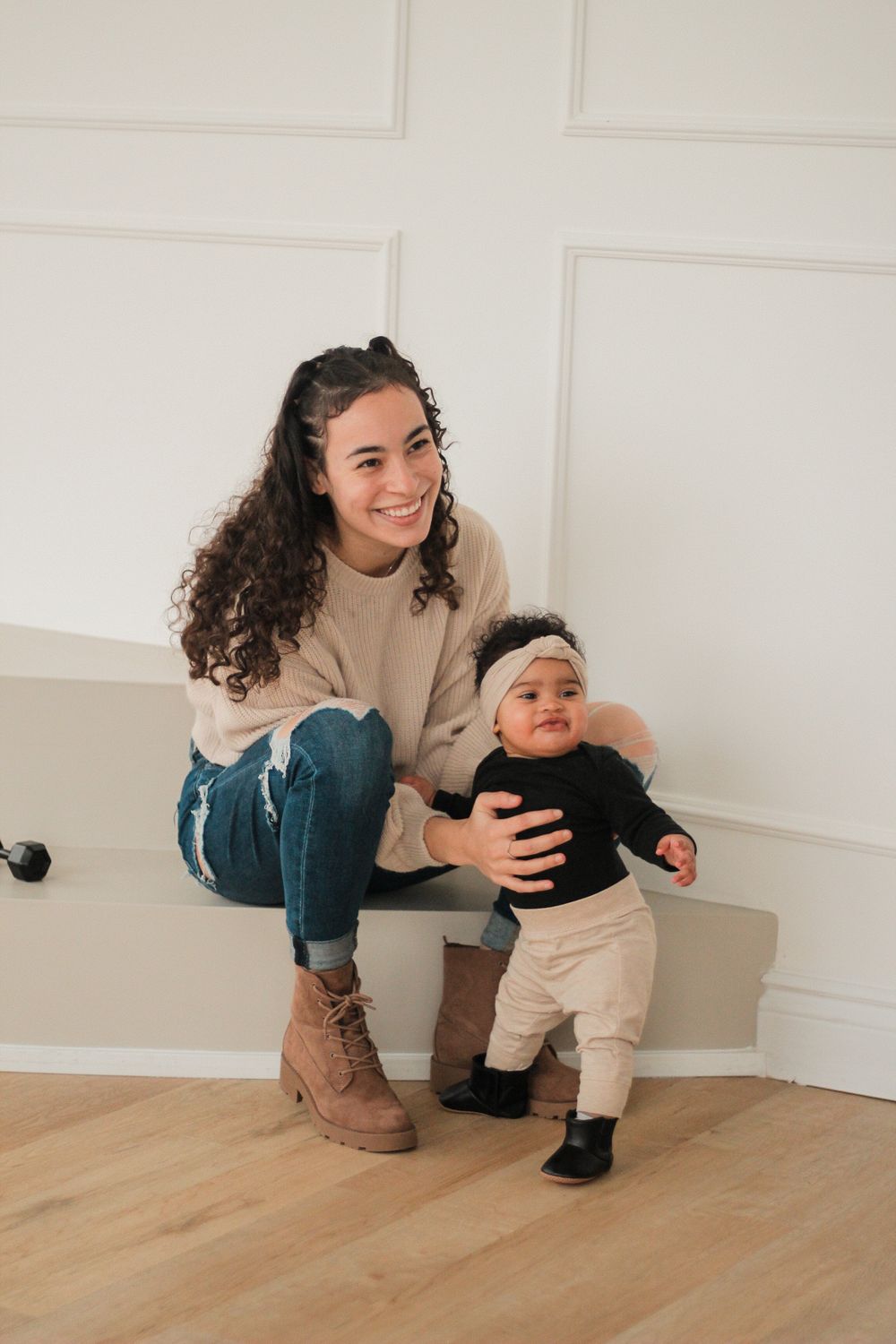 Family photography from a creative photoshoot of a mother and daughter; bright and airy.