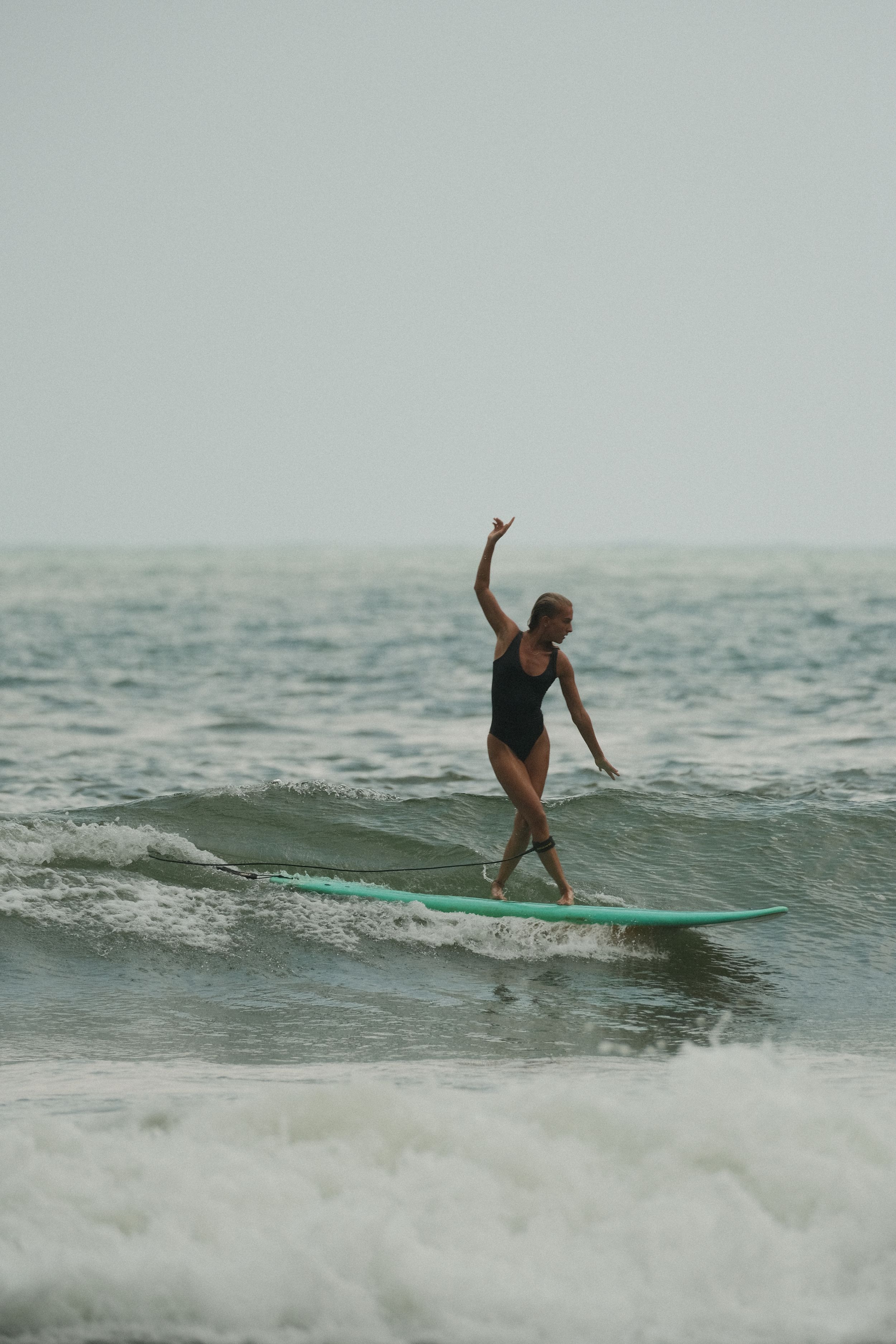 girl making a cross step