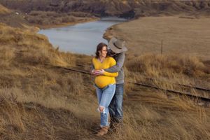 Loving personalized maternity photoshoot couple unique view important details Chouteau County Montana Fort Benton Great Falls photography