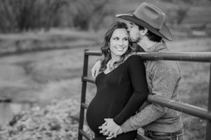 Maternity photoshoot with couple in western attire outdoors Chouteau County Montana Fort Benton Great Falls details unique photography
