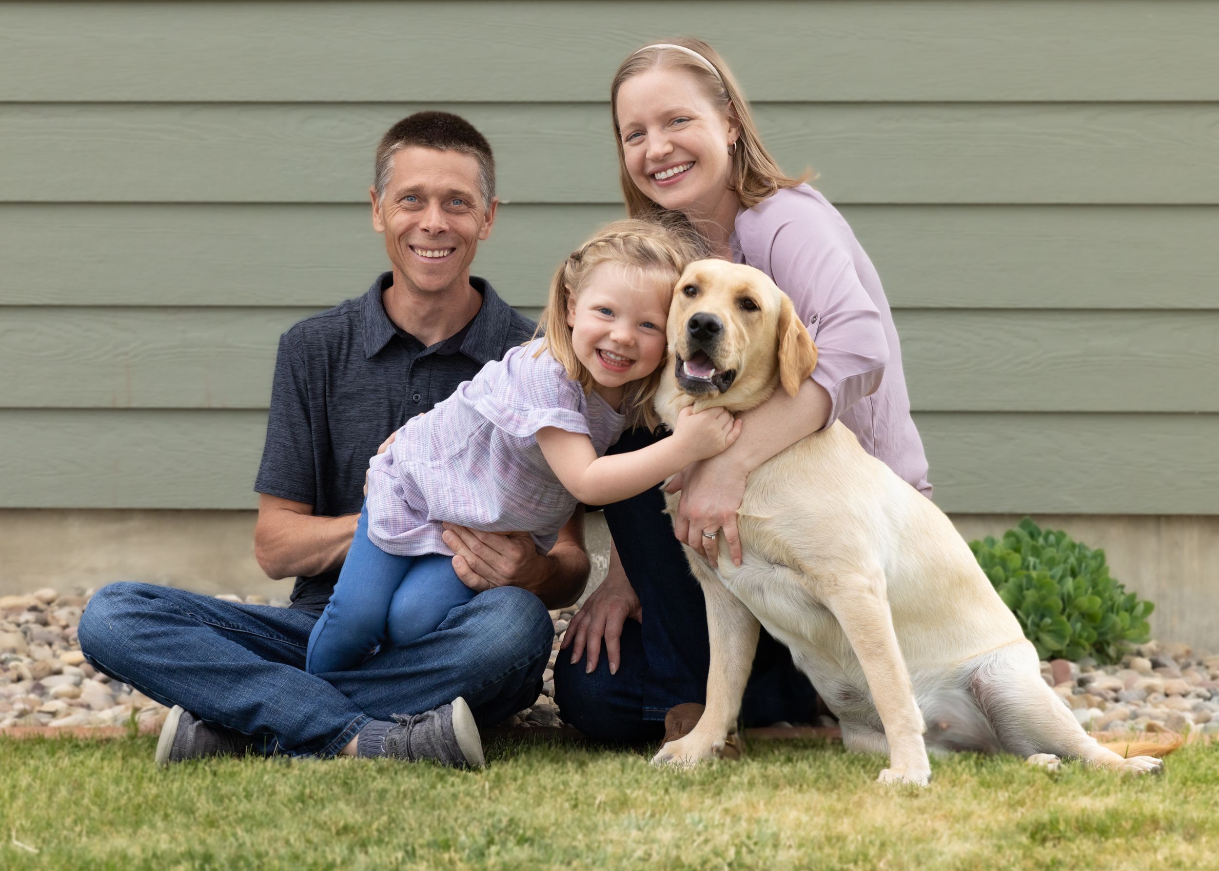 Fort Benton family photography Chouteau County with pup in own backyard, personalized photoshoot genuine smiles perfect photo Great Falls