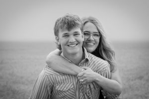 Mom and son family photography senior portrait photoshoot black and white rustic look Fort Benton Chouteau County Great Falls Montana