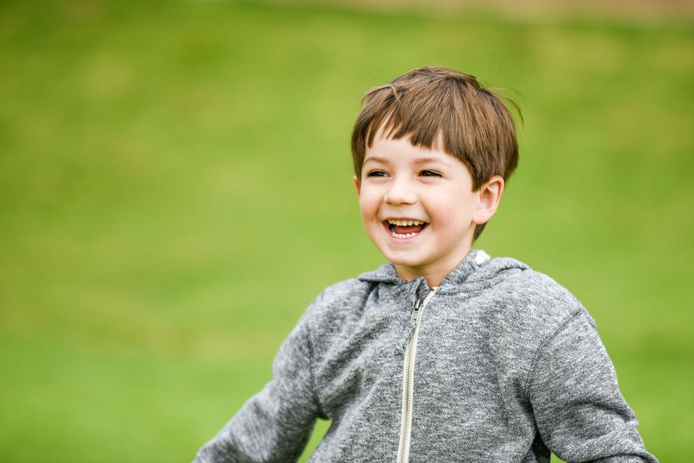 Photo of a boy at a school photo shoot