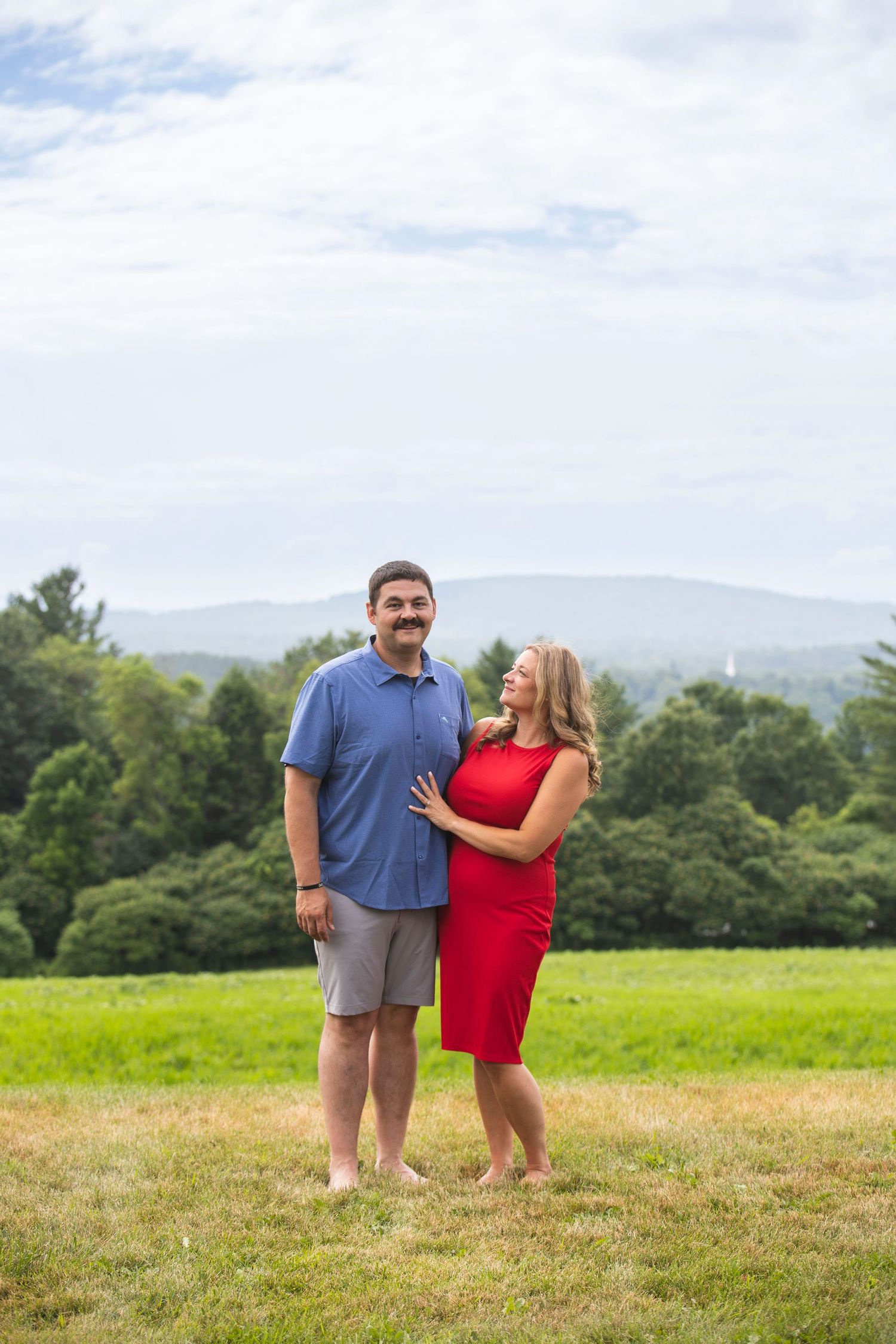 A family standing together for family photos