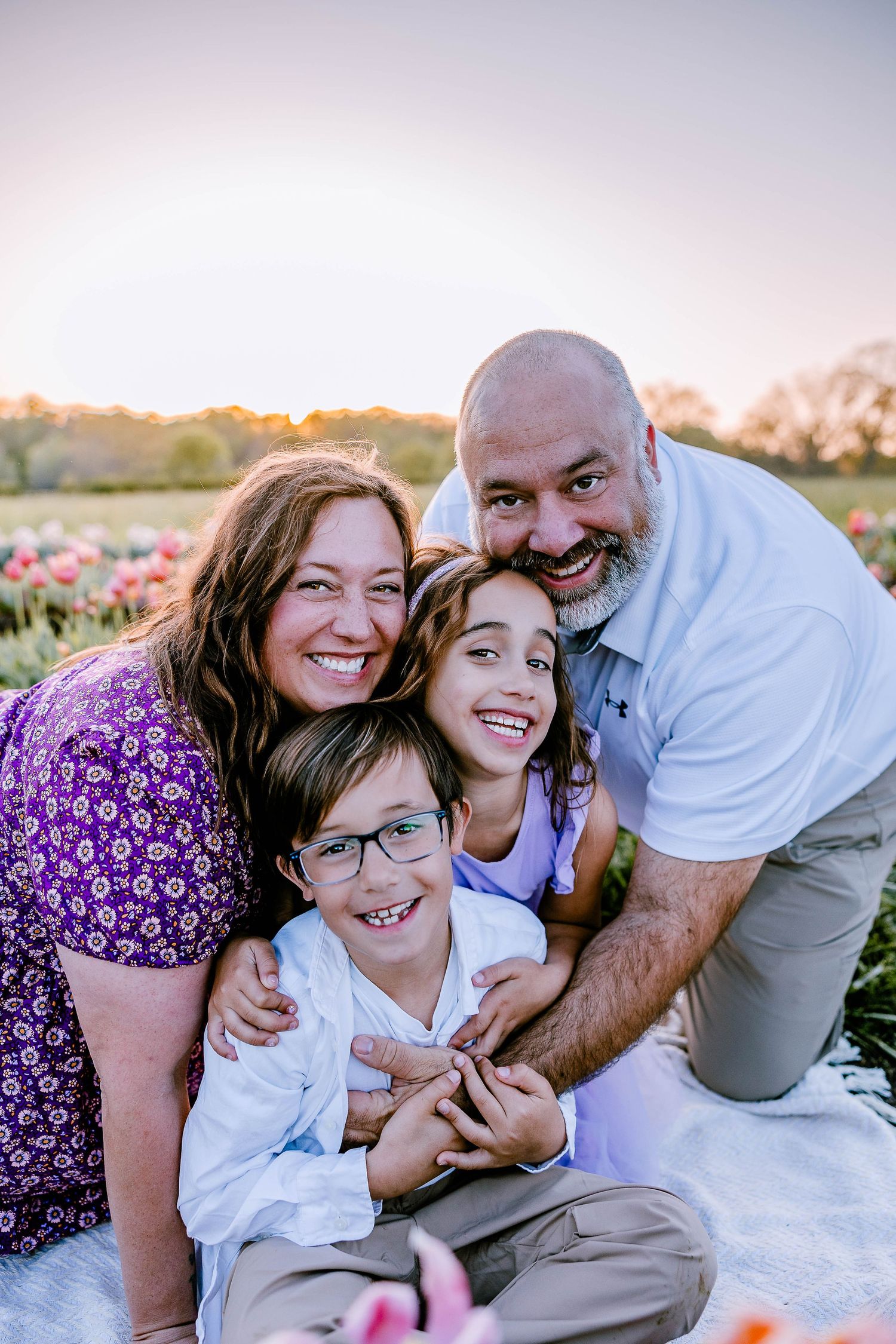 Tulip Farm family photo session located in Clover, SC.