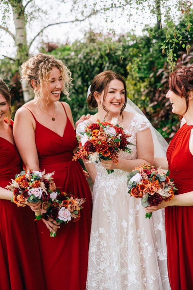 bride and bridesmaids Crondon park wedding venue